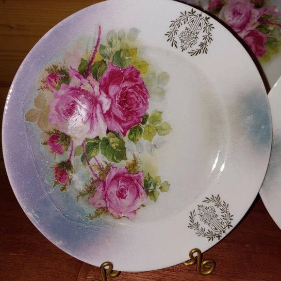Antique Carl Tielsch (CT) Altwasser of Silesia China Salad Plate Set Lustreware - Picture 3 of 12